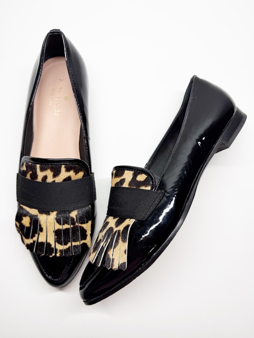 Kate Spade Cayla Leopard Calf Hair Patent Leathers